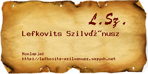 Lefkovits Szilvánusz névjegykártya
